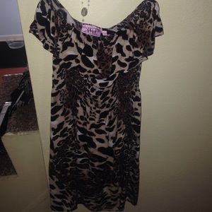Cheetah strapless dress