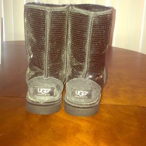 Black sequin ugg boots