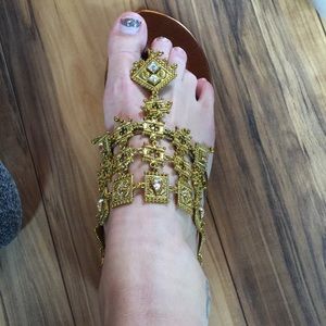 Never worn gold sandals