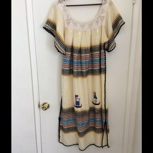 Vintage Embroidered Bohemian Cotton Dress