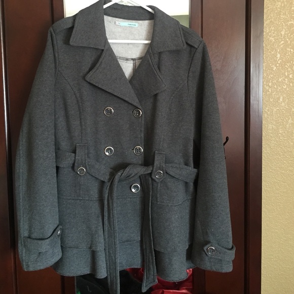 Maurice's gray pea coat in size XL