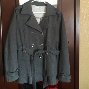 Maurice's gray pea coat in size XL