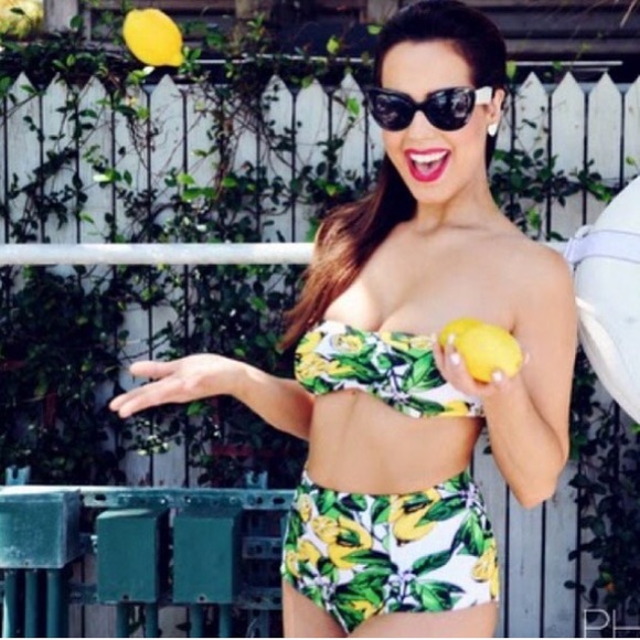 American Apparel lemon swim top