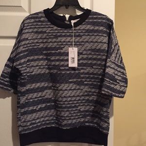 Derek Lam blue and white sweater