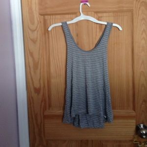 Grey and white stripe tank top