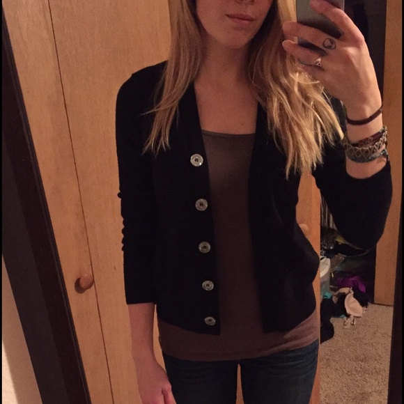 Black cardigan sweater