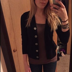 Black cardigan sweater