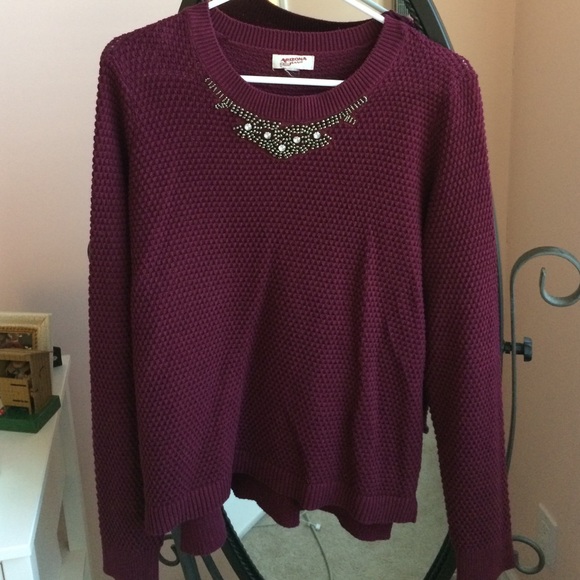 Embellished red sweater