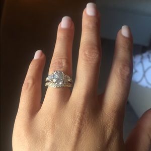 Diamonique Wedding Ring & Band