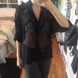 Beautiful sheer black blouse