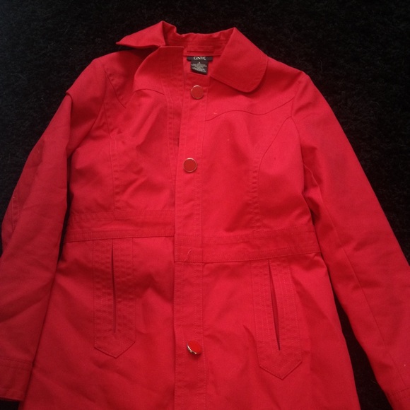 Red pea coat/trench coat - Picture 2 of 4