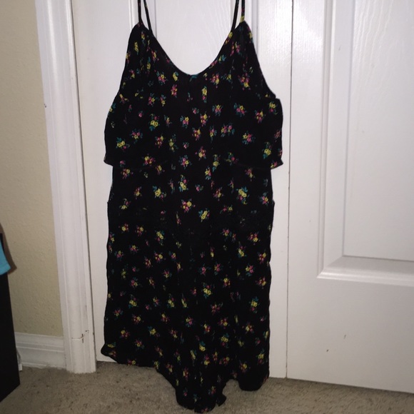 Black , flower romper