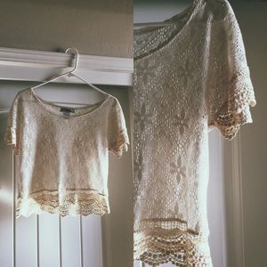 Cream Crochet Top