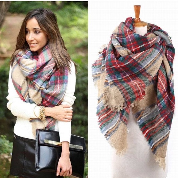 Plaid Blanket Scarf