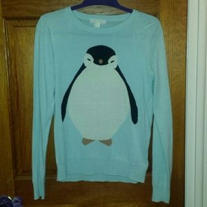 Blue penguin sweater