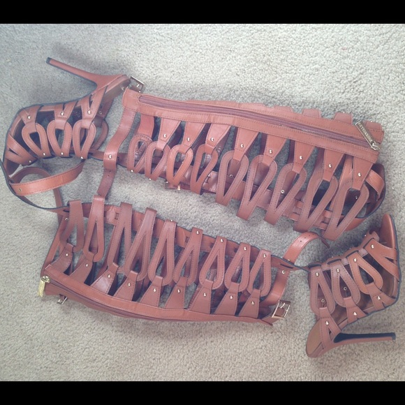 over the knee gladiator styled sandal styled boot