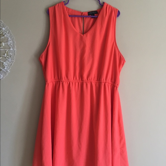 Sleeveless Coral Dress