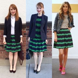 JCrew Silk Skirt in Beanstalk Stripe - 2