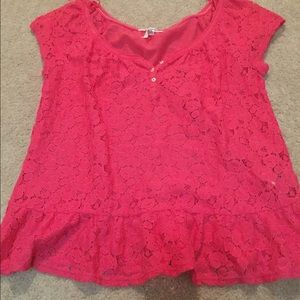 Pink lace top