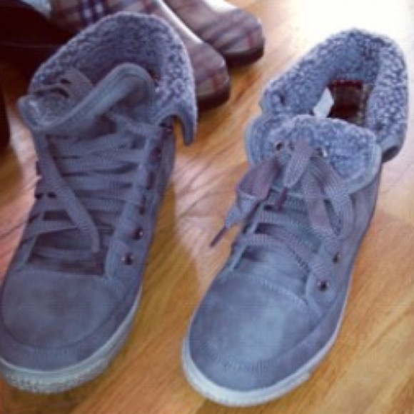 Gray high tops