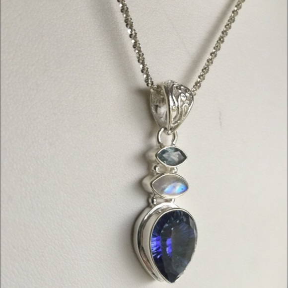 💜Sterling and gem stone necklace