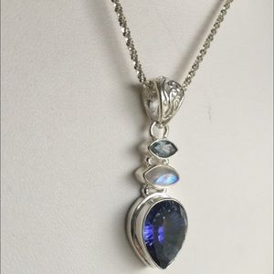 💜Sterling and gem stone necklace