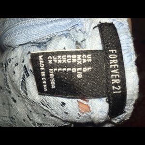 Forever 21 light blue lace top