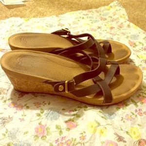 UGG Australia Brown Sandal Corkscrew Wedge