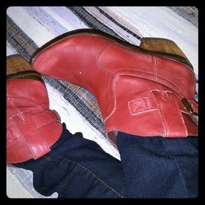 Red ankle cowgirl boots!