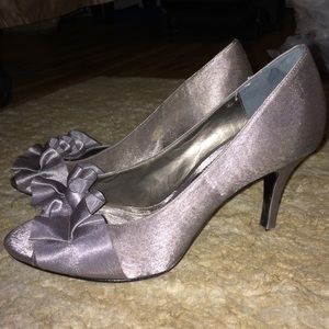 Silver/grey Nina ruffle heels