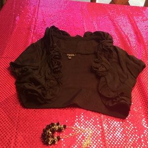 Cute short black shrug, size large