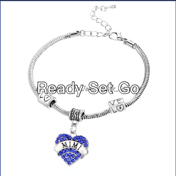 Mimi bangle bracelet blue rhinestones
