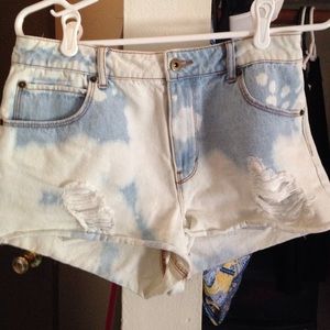 Washed Out High Waisted Jean shorts.
