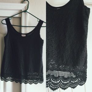 Black Crochet Tank