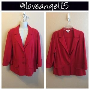 Red 3-Button Blazer