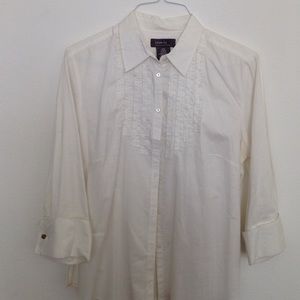 Cotton tux ruffled shirt cotton size large