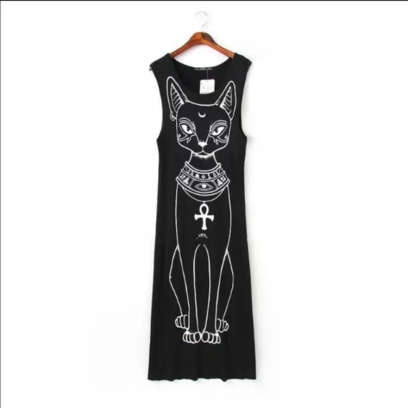 🐒Black cat Sleeveless dress CUTE!!!!