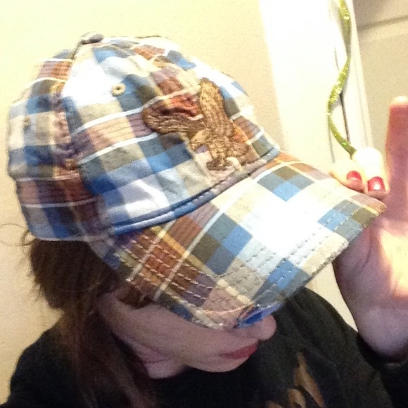 American Eagle plaid baseball cap