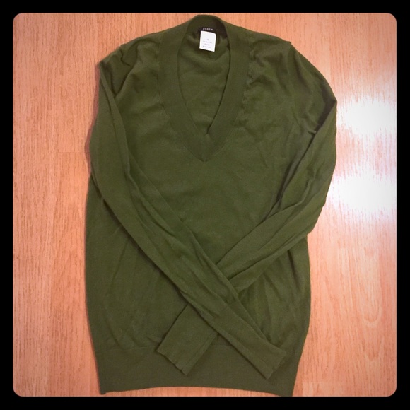 J.Crew forest green Merino wool sweater