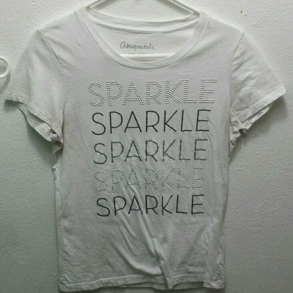 White sparkle tee