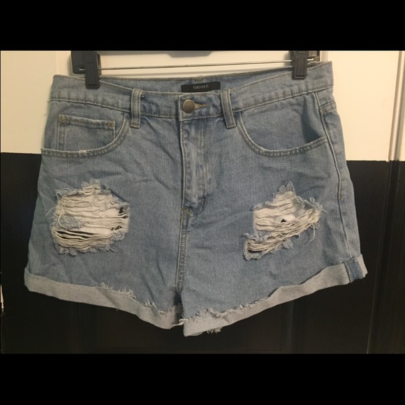 Size 30 light denim Forever 21 shorts. Never worn