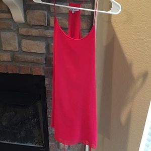 Red halter dress