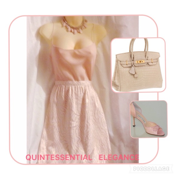 100% SILK Pink/Gold Skirt