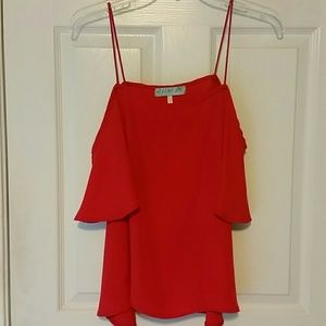 Red off the shoulder top