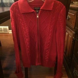 Red nautica zip up sweater