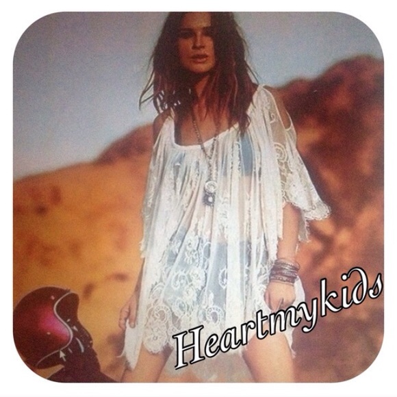 Other - 🎉Host Pic Boho White Lace Cold Shoulder dress XL