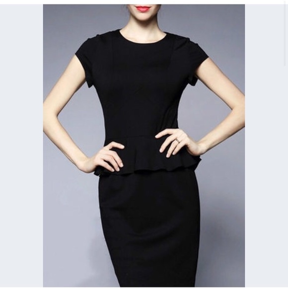 NWT Black Peplum Dress