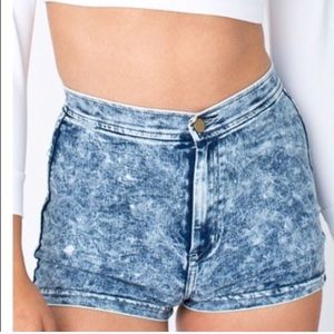 American Apparel Acid wash easy jean shorts