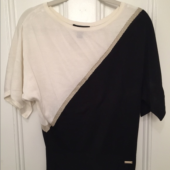 B&w sweater with silver stripe - holiday party!