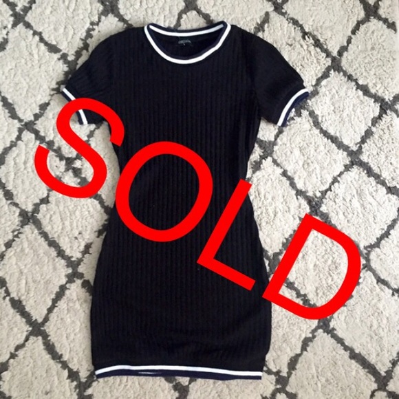 Black ribbed dress